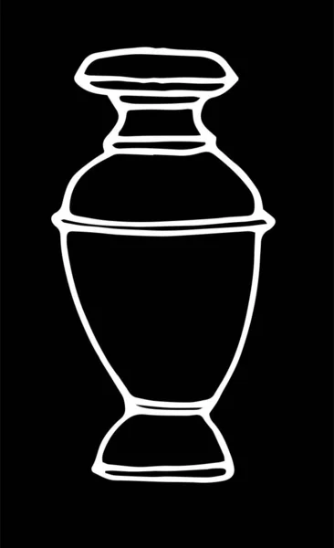 Vector Vase Icon Hand Drawn Home Interior Element Empty Vase — Stock Vector