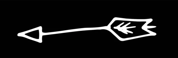 Значок Векторной Стрелки Рисунок Стиле Каракулей Винтажный Треугольный Наконечник Стрелы — стоковый вектор