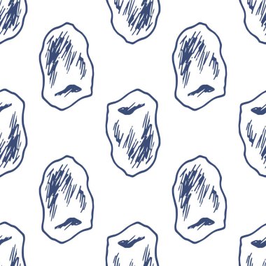 Hanımeli böğürtlenlerinin çevresindeki koyu mavi renklerin vektör deseni. Bir organik gıda tasarım şablonu için, beyaz arka planda geometrik olarak izole edilmiş mavi çizgili, düz olmayan mavi hanımeli üzümlerinin kusursuz deseni. Vektör p