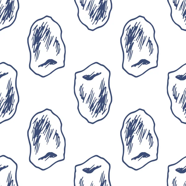 Hanımeli böğürtlenlerinin çevresindeki koyu mavi renklerin vektör deseni. Bir organik gıda tasarım şablonu için, beyaz arka planda geometrik olarak izole edilmiş mavi çizgili, düz olmayan mavi hanımeli üzümlerinin kusursuz deseni. Vektör p