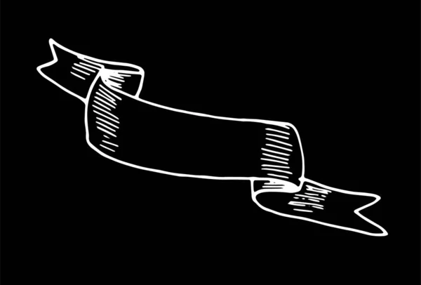 Значок Баннерной Ленты Изолированный Баннерный Элемент Винтажной Ленты Диагонально Изогнутыми — стоковый вектор