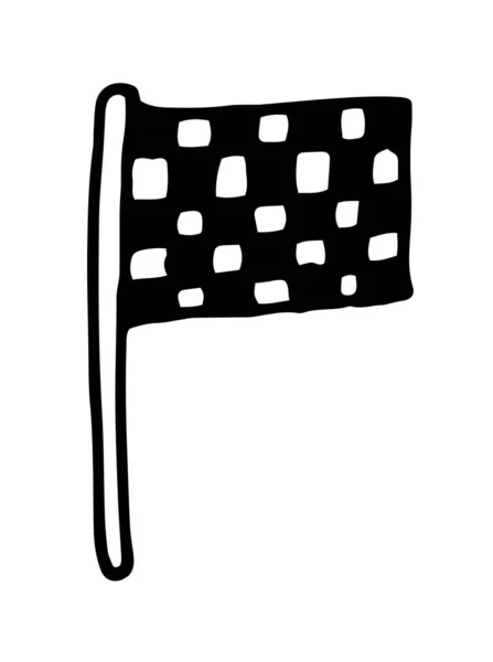 Vector Sports Flag Cage Vector Flag Chessboard Pattern Flag Black — Stock Vector