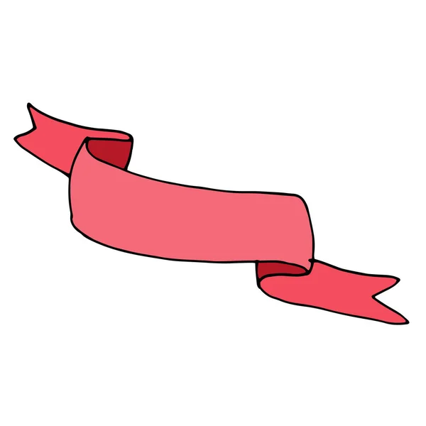 Ikona Wstążki Różowy Kolor Transparentu Izolowany Element Banerowy Wykonany Zabytkowej — Wektor stockowy