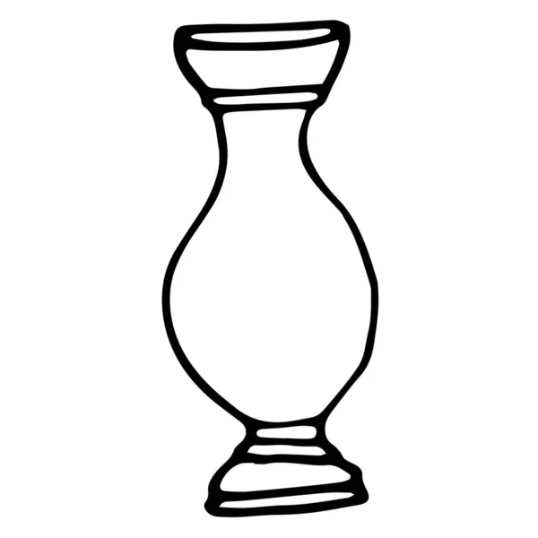 Vector Vase Icon Hand Drawn Home Interior Element Empty Vase — Stock Vector