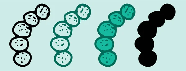 Vektor Ikone Der Runden Zusammengesetzten Smaragdgrünen Mikrobe Flachen Stil Eine — Stockvektor