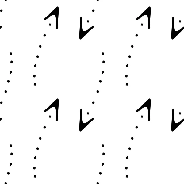 Modèle Impression Vintage Flèches Répétées Partir Petits Points Triangles Noir — Image vectorielle