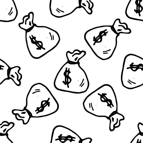 Ένα Μοτίβο Από Μια Τσάντα Ένα Σύμβολο Δολαρίου Ένα Αδιάλειπτο — Διανυσματικό Αρχείο