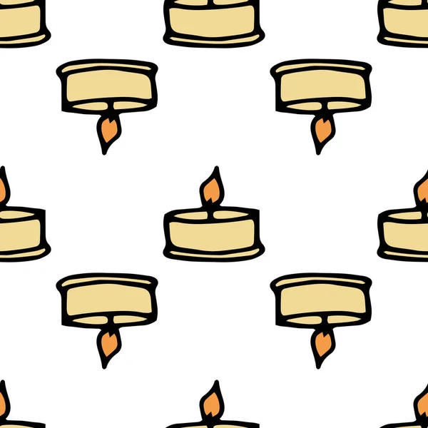 Eine Brennende Kerze Vektor Ein Muster Einer Gelben Brennenden Kerze — Stockvektor