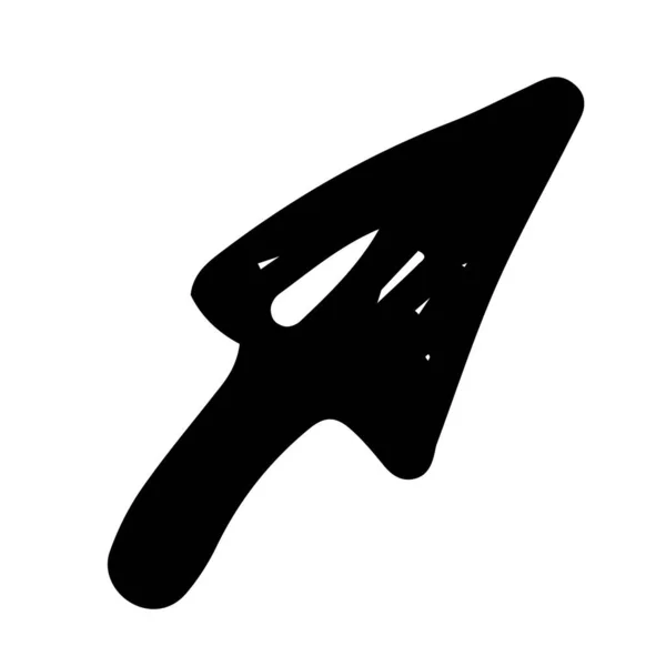 Винтажный Набросок Черной Иконки Белом Фоне Вектор Значок Курсора Треугольной — стоковый вектор