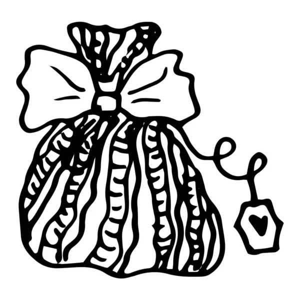 Doodle Sac Doodle Cadeau Pour Emballage Design Vector Cadeau Dans — Image vectorielle