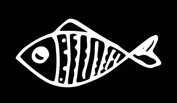 Vektorfische Handgezeichnet Das Fisch Symbol Ein Handgezeichneter Fisch Stil Eines — Stockvektor