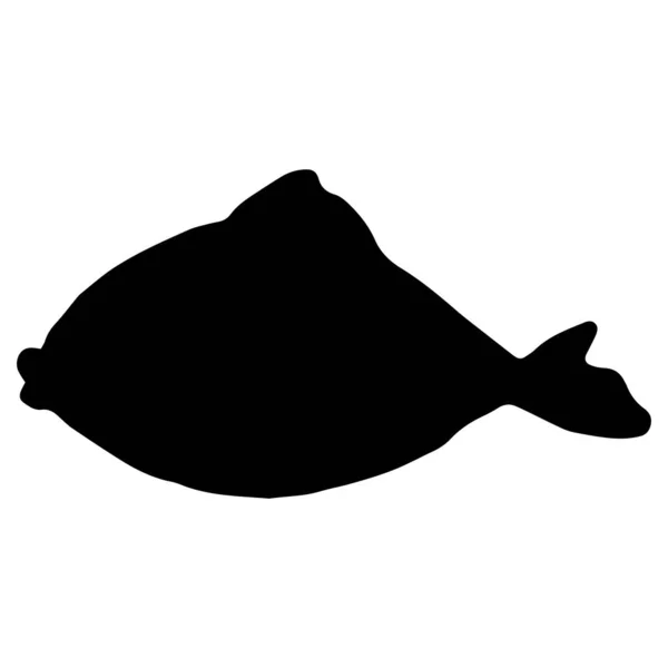 실루엣 아이콘이야 형태로 그려진 물고기 그림의 실루엣 설계된 주형을 흰색으로 — 스톡 벡터