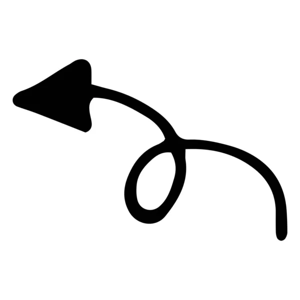 Vektorový Šíp Ikona Vlevo Šipka Smyčka Izolovaný Prvek Ručně Kreslený — Stockový vektor
