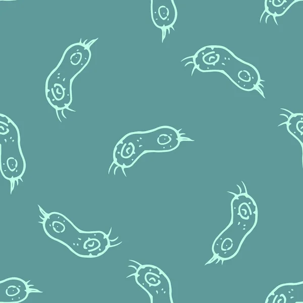 Patrón Bacteria Astracán Gris Dibujo Sin Costura Una Bacteria Viral — Archivo Imágenes Vectoriales