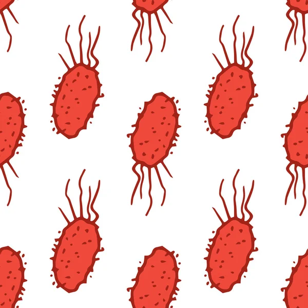 Вектор Икона Вирусов Бактерий Красного Цвета Щупальцами Конце Рисунка Красных — стоковый вектор