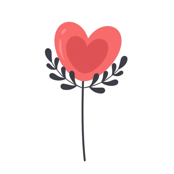 Valentines Day Heart Branches Valentines Day Element — Archivo Imágenes Vectoriales