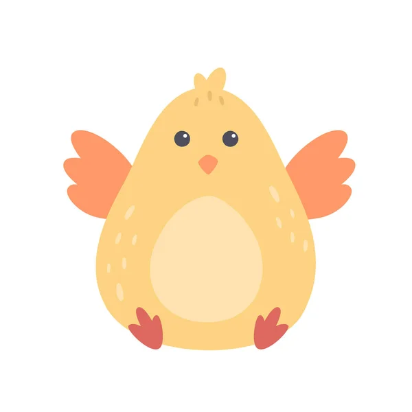 可愛い鶏ちゃん。イースターキャラクター。手描きベクトルイラスト — ストックベクタ