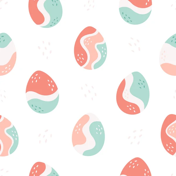 Påskägg sömlöst mönster. Målade ägg. Glad påsk. Vektorillustration — Stock vektor