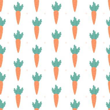 Sevimli havuçsuz desen. Kumaş, tekstil, ambalaj kağıdı için tasarım.