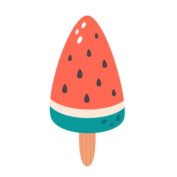 Watermelon Ice Cream Ice Lolly Summertime Hello Summer Vector Illustration — Stock Vector