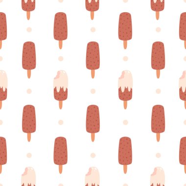 Çubuksuz babasız çikolatalı buzlu dondurma. Duvar kağıdı, tekstil, kağıt için karalama, düz, el çizimi dokusu.