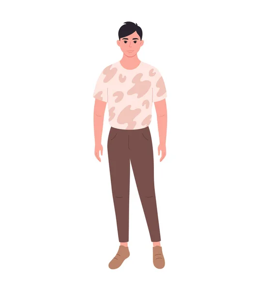 Moderno Joven Asiático Hombre Traje Casual Elegante Look Moda Ilustración — Archivo Imágenes Vectoriales