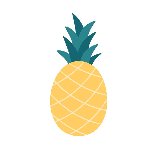 Fresh Pineapple Exotic Tropical Fruit Healthy Food Vector Illustration — Stockvektor