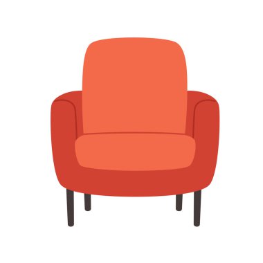 Hygge tarzında rahat, modern bir koltuk. Oturma odası için mobilya. Vektör illüstrasyonu