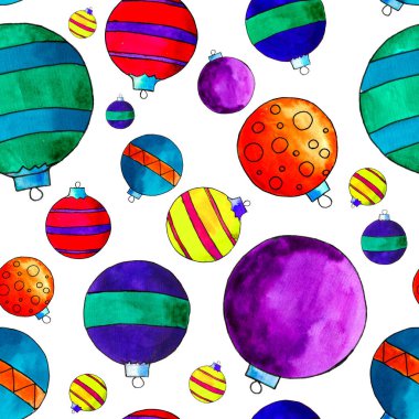 Noel temalı Noel topu ile sorunsuz arka plan