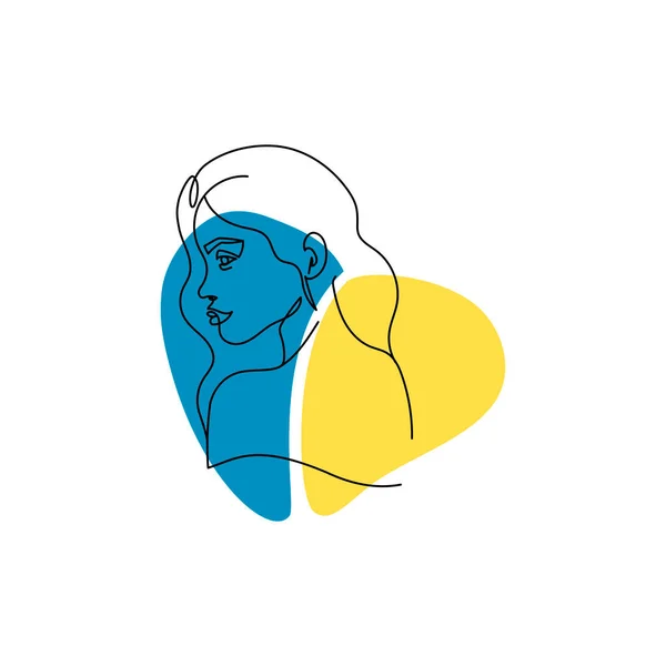 Woman Ukrainian Symbols Art Ukraine Support Concept War Vector Illustration — ストックベクタ