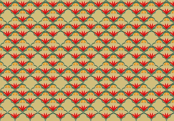 Seamless design pattern flower, Ornament for fabric, Striped geometric texture background.