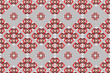 Kusursuz tasarım desenli çiçek, kumaş süsü, çizgili geometrik doku arka planı.