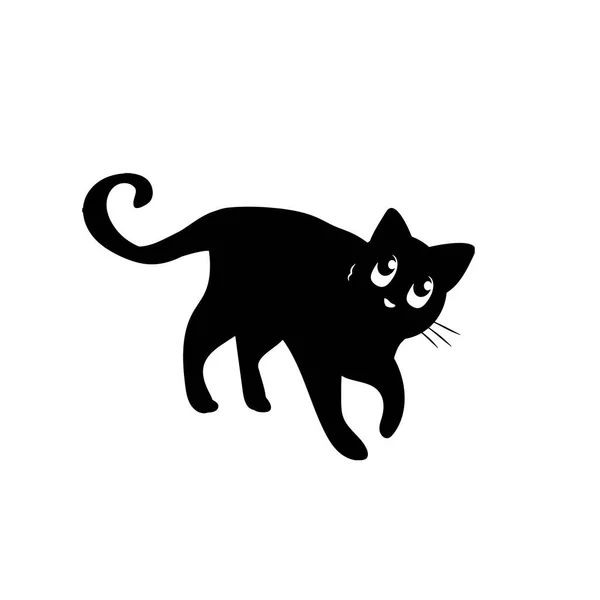 Gato Negro Vector Gráficos Silueta Eps — Vector de stock