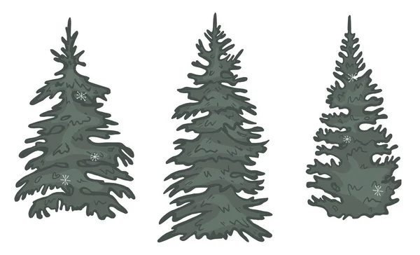 Fir Tree Vector 크리스마스 트리는 만화입니다 일러스트 — 스톡 벡터