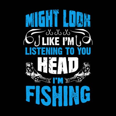 Tişört tasarımında tipografik balık avı alıntıları 