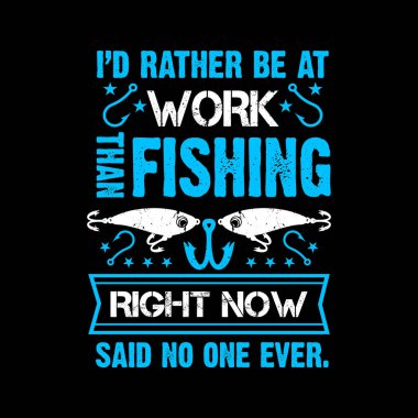 Tişört tasarımında tipografik balık avı alıntıları 