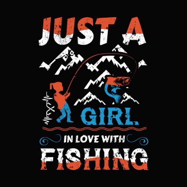 Tişört tasarımında tipografik balık avı alıntıları 