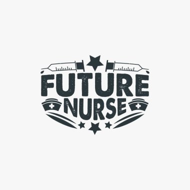 Hemşire tırnak içinde gömlek tasarım vektörü grafiği