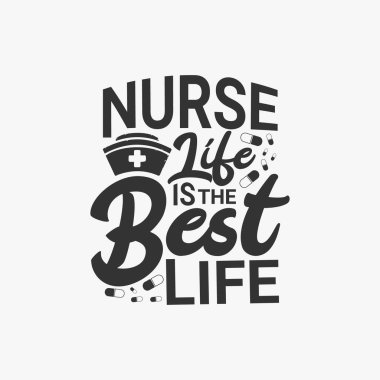 Hemşire tipografik alıntıları t-shirt tasarım vektörü