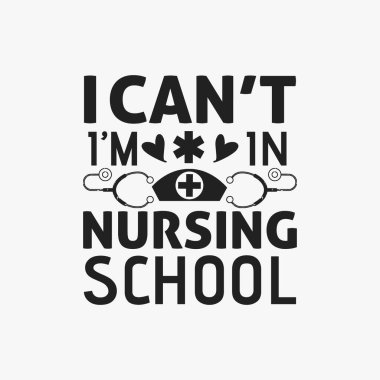 Hemşire tipografik t-shirt tasarımı