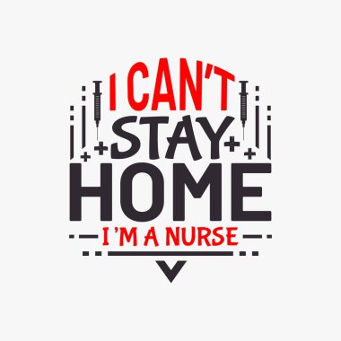 Hemşire tipografik t-shirt tasarımı