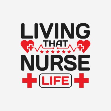 Hemşire tipografik t-shirt tasarımı