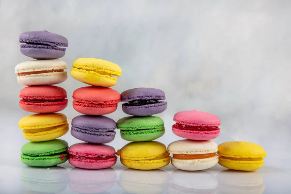 Macaron Macaroons Cakes Colorful French Macarons Background — Stock Photo, Image
