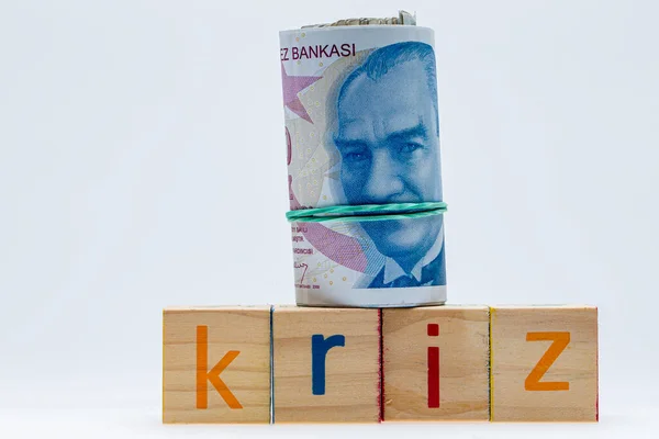 Türkische Lira Türkische Währung Türkische Lira Abwertungskrise — Stockfoto