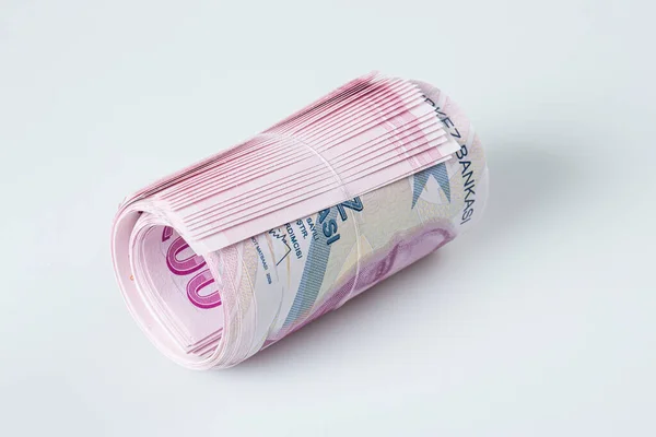 Banconota Lira Turca 200 Lire Turche Isolate Fondo Bianco — Foto Stock