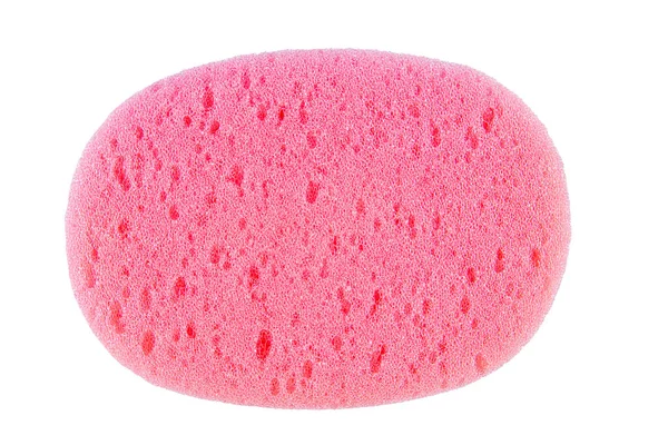 Roze Badspons Geïsoleerd Een Witte Achtergrond Body Foam Massage Spons — Stockfoto