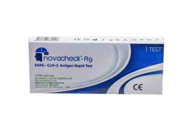 Istanbul, Turkey January 13, 2022; The Novacheck-Ag Cov-2 antigen rapid test home test is an over-the-counter, rapid self-test that detects the SARS-CoV-2 antigen and provides results within 15 minutes.