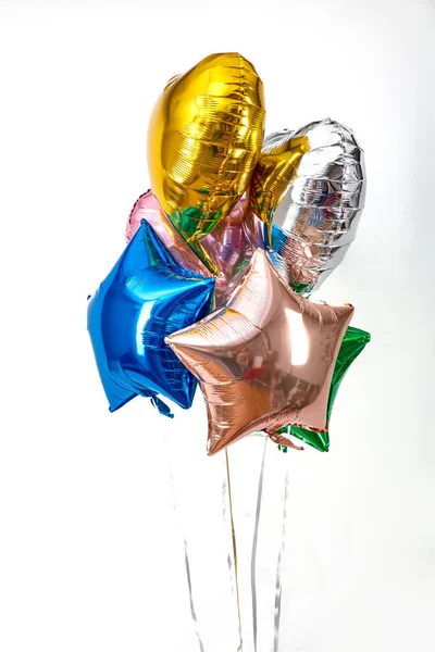Balões Balão Folha Forma Coração Estrelas Conceito Amor Férias Celebração — Fotografia de Stock