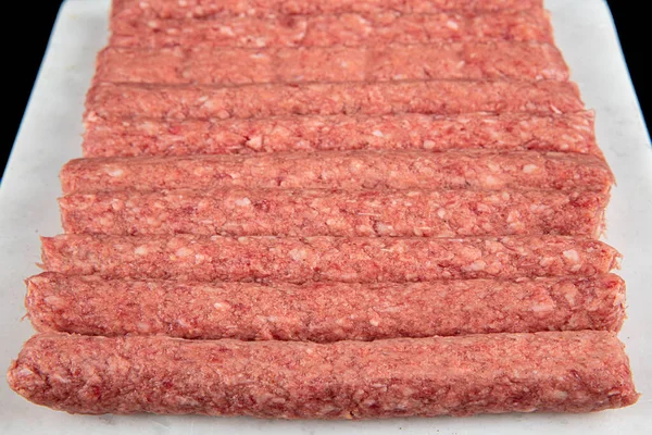 Cozinha Turca Tekirdag Inegol Almôndegas Vários Bolinhos Carne Picante Caseiros — Fotografia de Stock