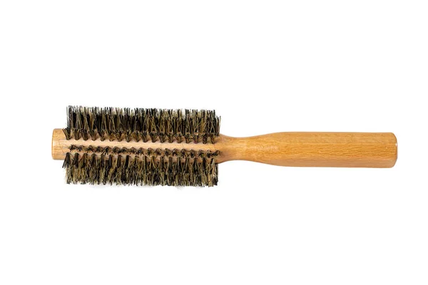 Gebrauchte Runde Haarbürste Haarwerkzeuge Schönheits Und Friseurkonzept Bürsten Oder Kämme — Stockfoto